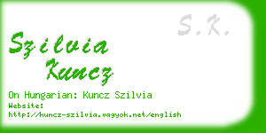 szilvia kuncz business card